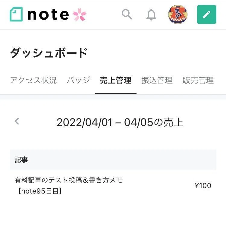 ダッシュボード売上管理