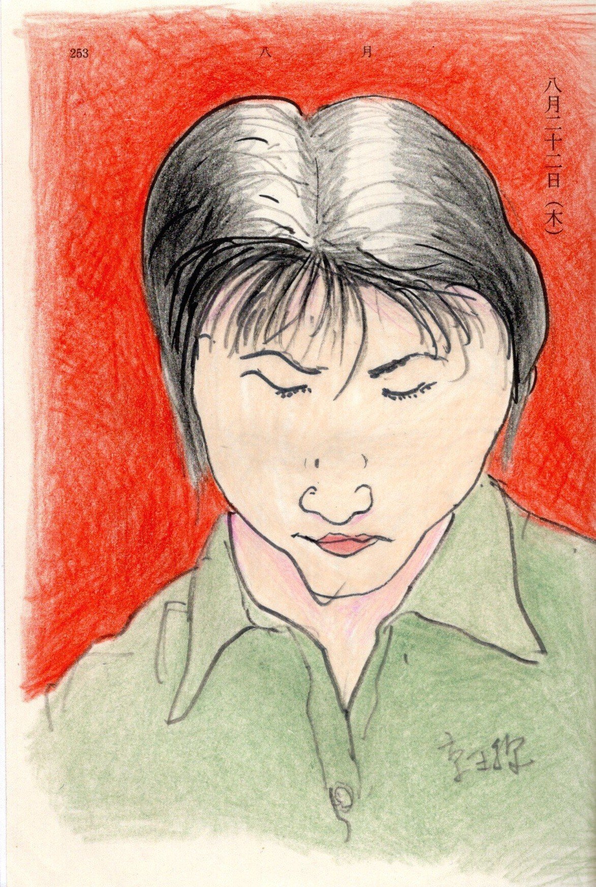 手帳人物スケッチ＞209 京王線 2013｜わたなべ・えいいち