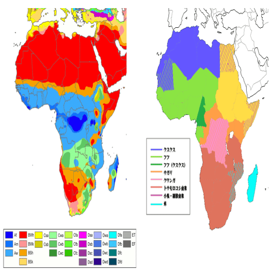 アフリカの ご飯 ってどんなの アフリカ全土の主食分布 ごまもんがら Note