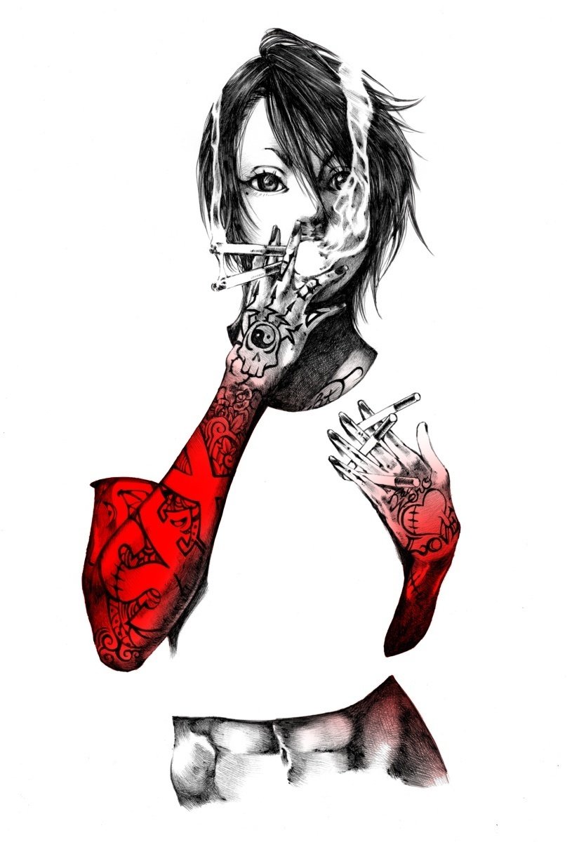 ボールペンアート ゼブラ油性ボールペン ラバー80｜Kisaragi Mutsuki