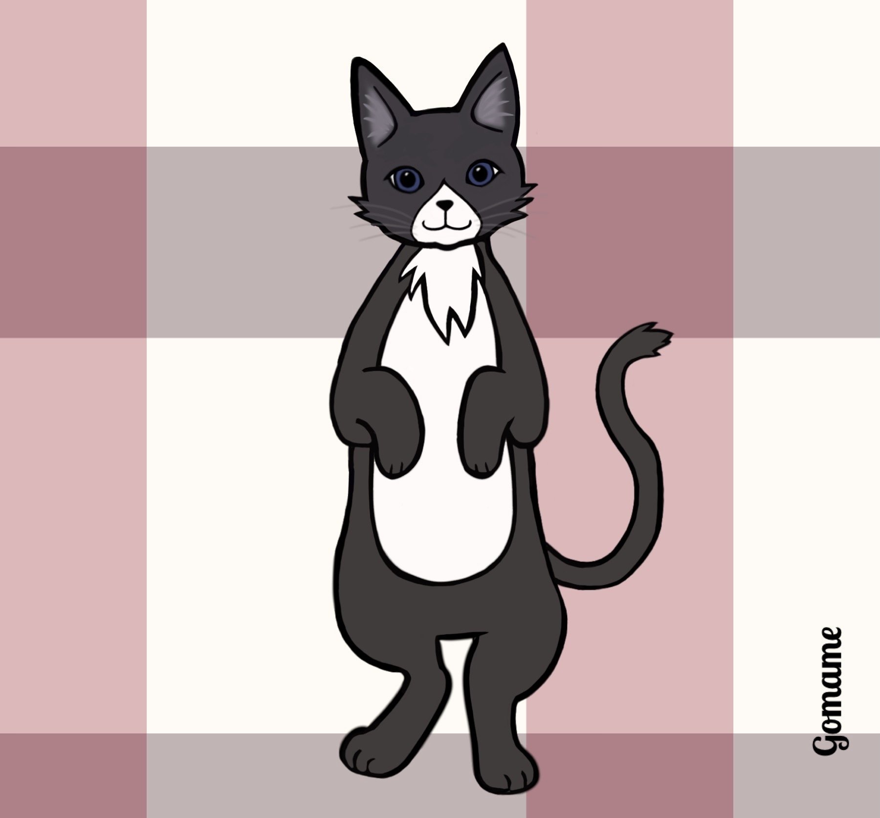 イラスト 立ち猫 ごまめ Note