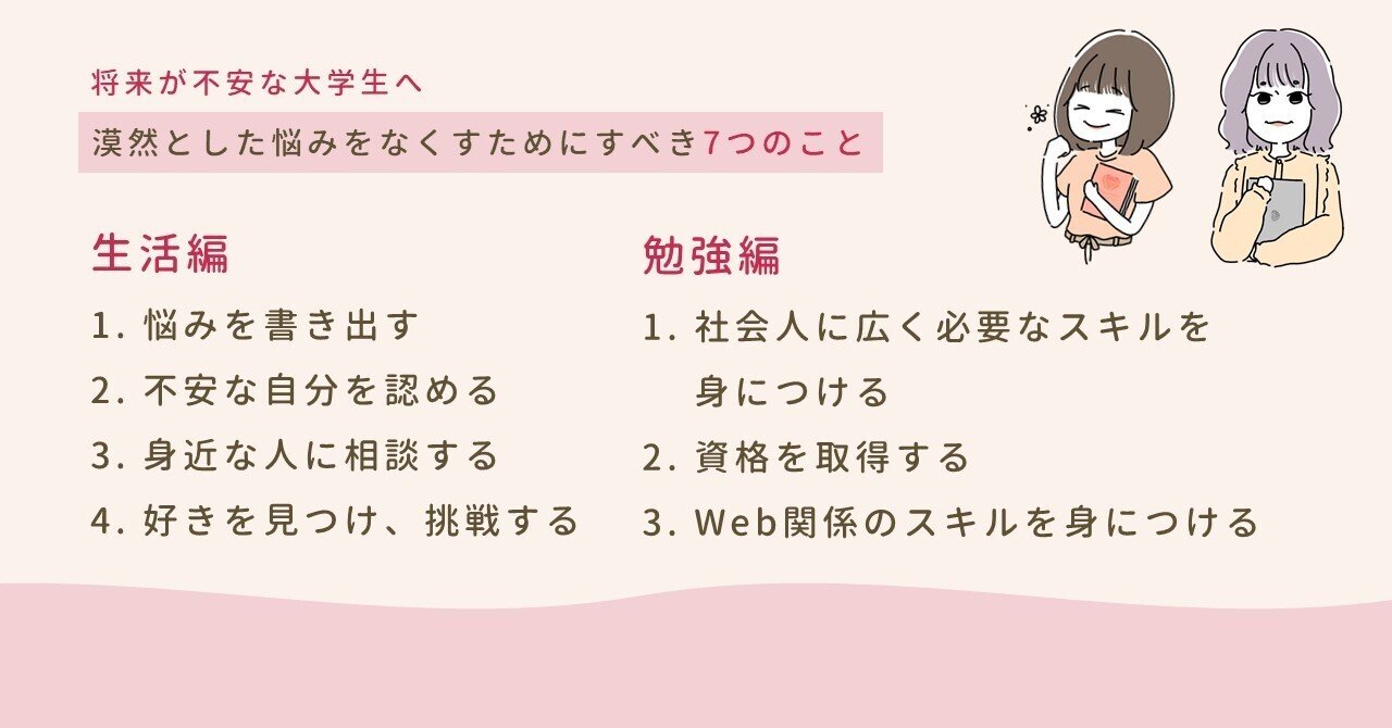 将来が不安な大学生へ 漠然とした悩みをなくすためにすべき7つのこと Weruby編集部 Note 将来が不安な大学生へ 漠然とした悩みをなくすためにすべき7つのこと Weruby編集部 Note