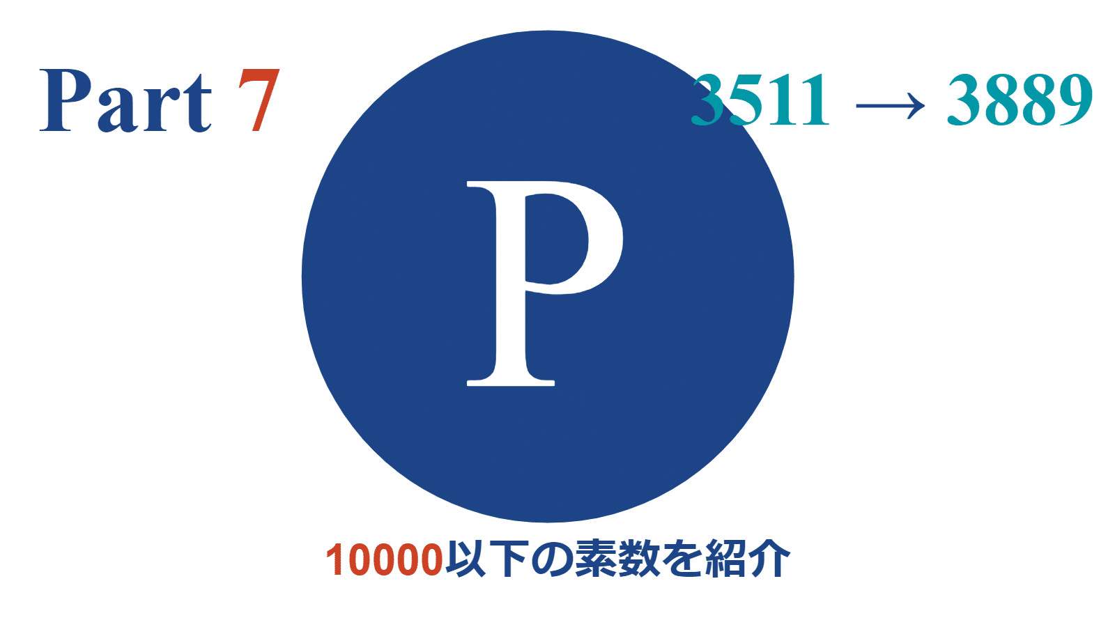 素数 イオニー(シャイニーピンク) ピクトグラム】10000以下の素数紹介Part7【3511-3889