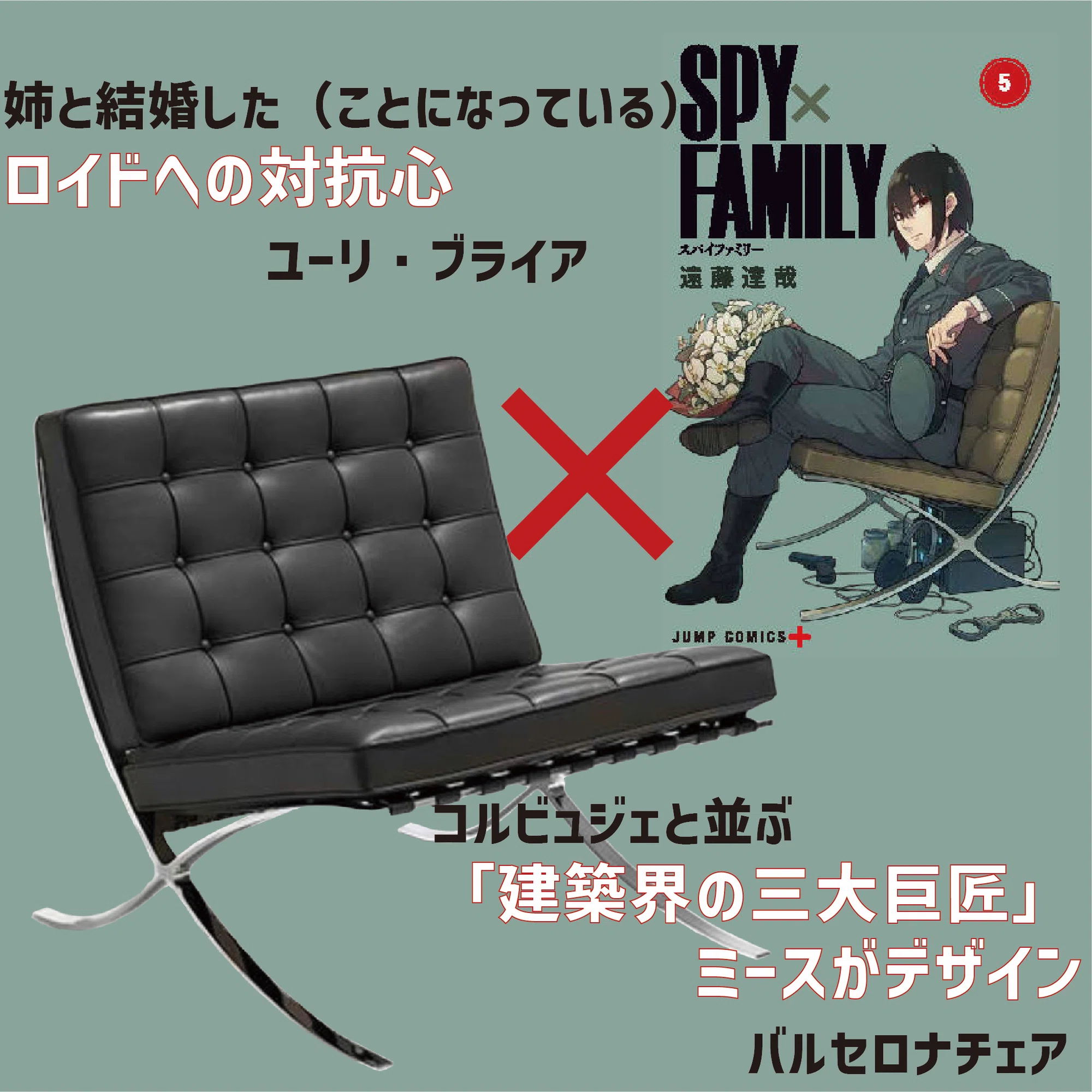 マンガ「SPY×FAMILY」の表紙におけるキャラと名作家具の考察｜つじ 