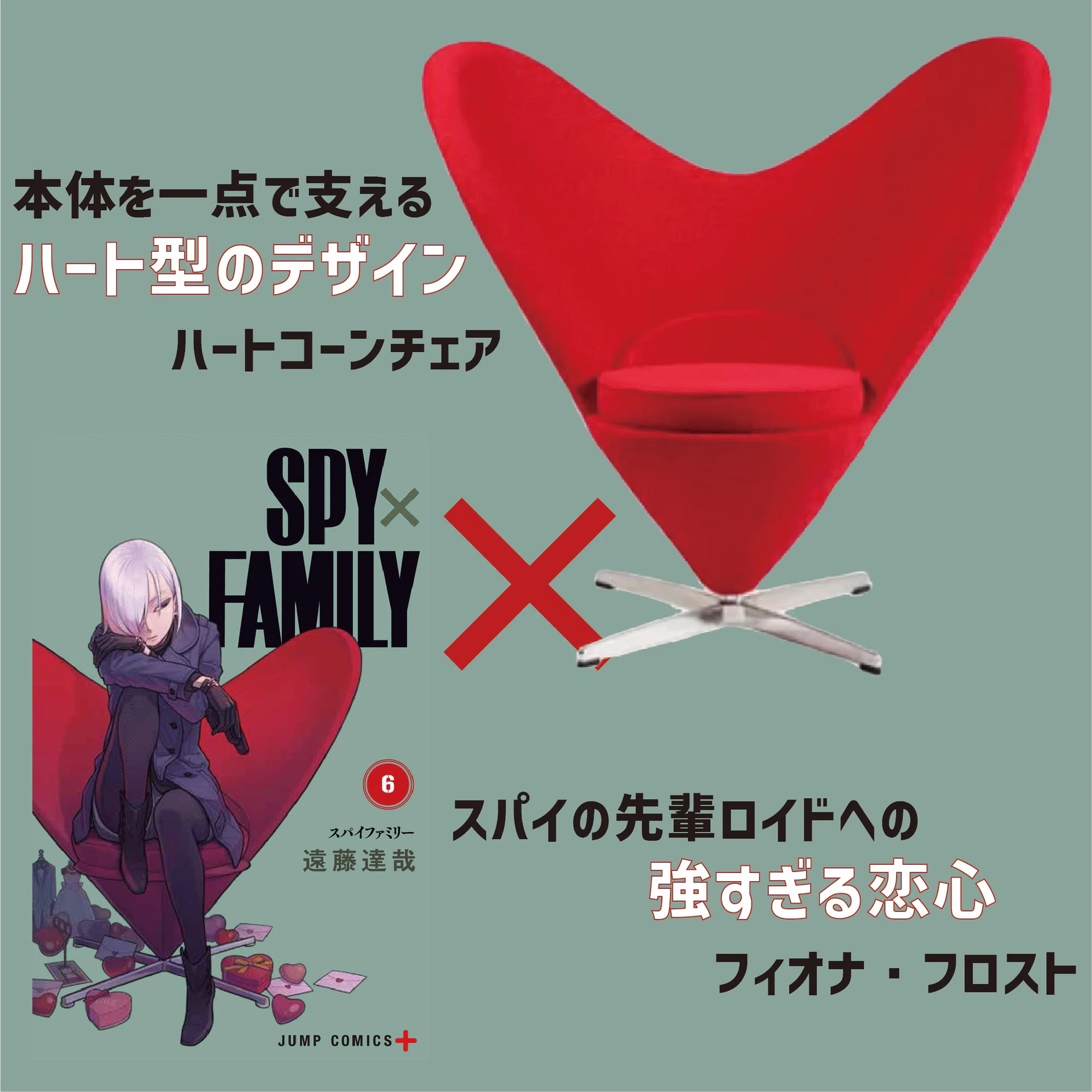 マンガ「SPY×FAMILY」の表紙におけるキャラと名作家具の考察｜つじ 