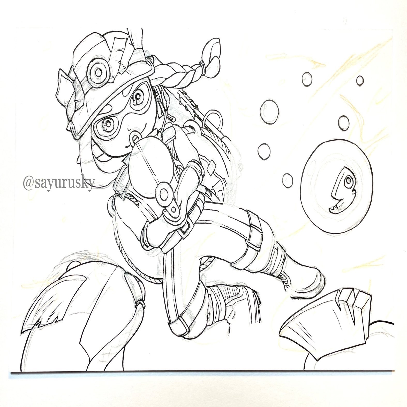 スプラトゥーン3 サーモンランイラストをアナログで描いてみた 新発見やおすすめ画材も紹介 空乃さゆる ゲームwebライター Note