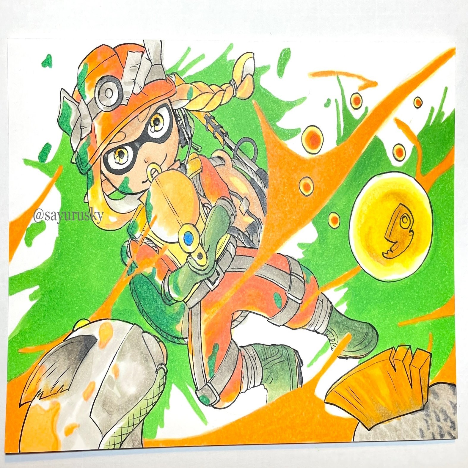 スプラトゥーン3 サーモンランイラストをアナログで描いてみた 新発見やおすすめ画材も紹介 空乃さゆる ゲームwebライター Note