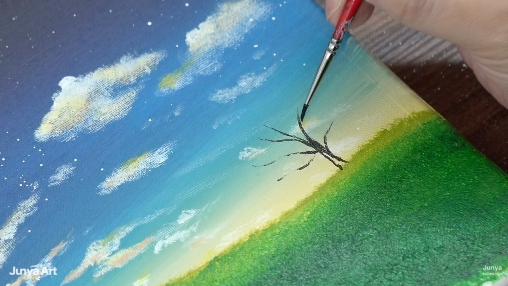 アクリル絵の具で「美しい空の風景」を描いてみた｜junya_art