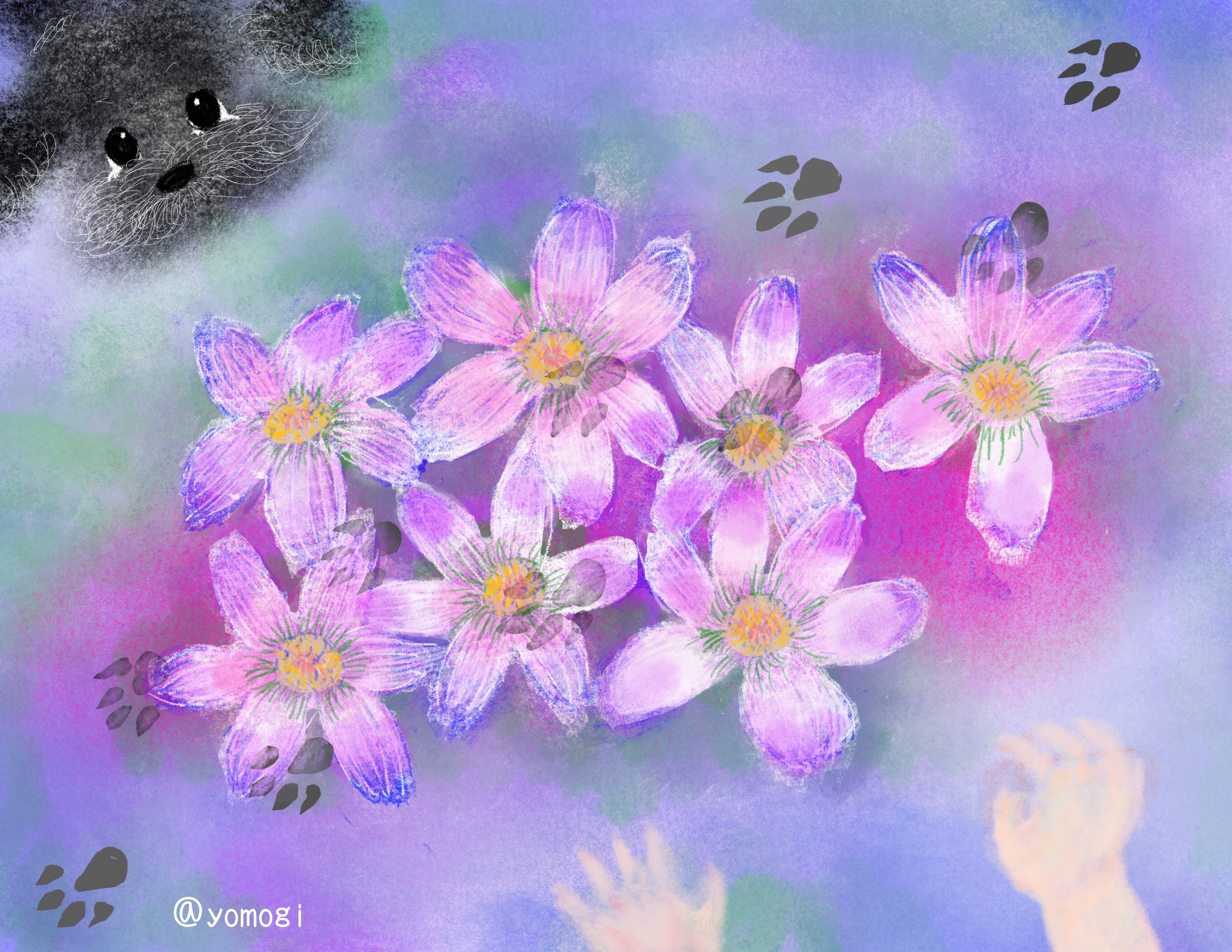 デジタルイラスト 土いじり よもぎの背のび Note