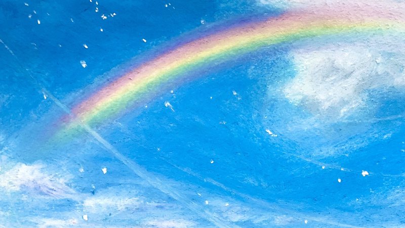 今日は全国的に五月晴れとの事、数えきれない程 虹の絵を挙げてきましたが、閉塞感がひと時でも解けるよう、皆様良い連休になりますよう願いを込めて。
