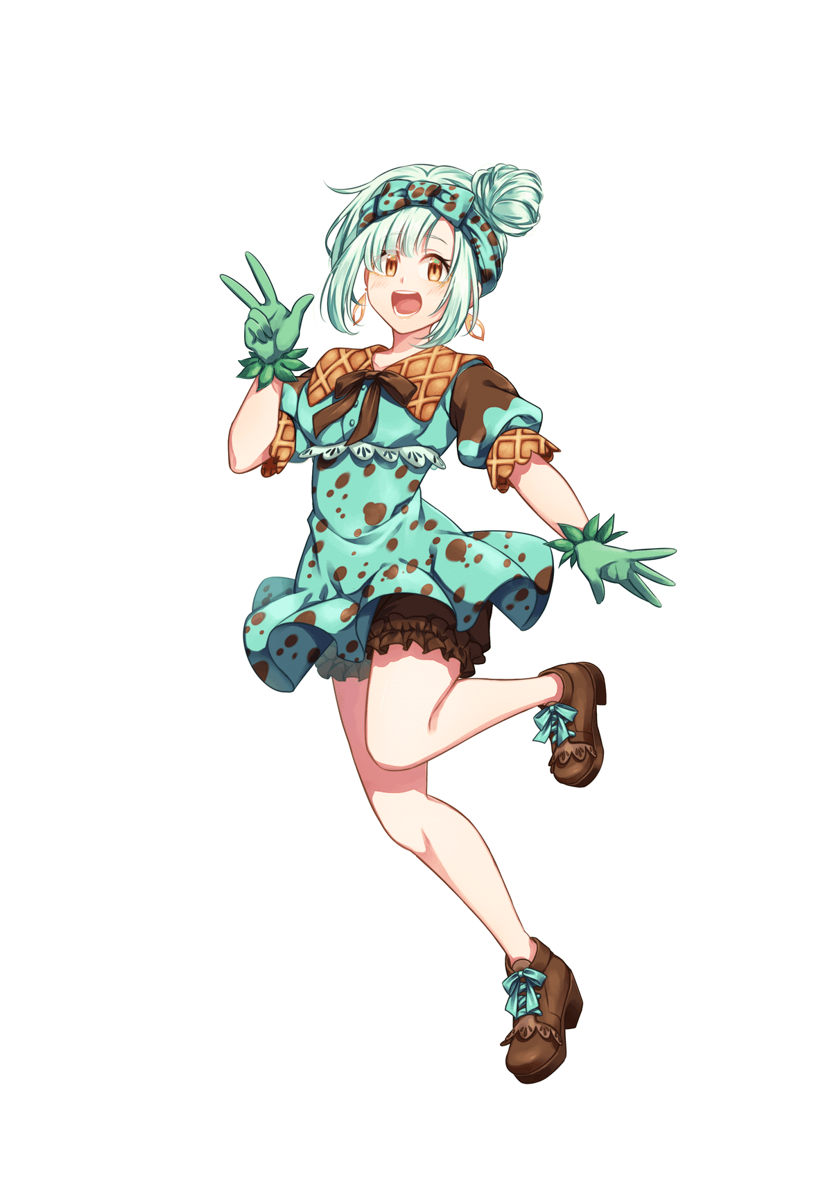 うちの子フード】チョコミントアイスクリームちゃん＊イラスト制作過程