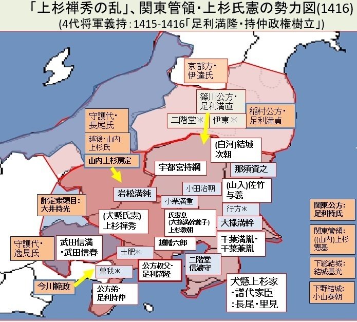 14世紀~15世紀 東国の鎌倉公方から古河公方・関東管領 その2 鎌倉府の守護大名・有力国人「京都扶持衆」