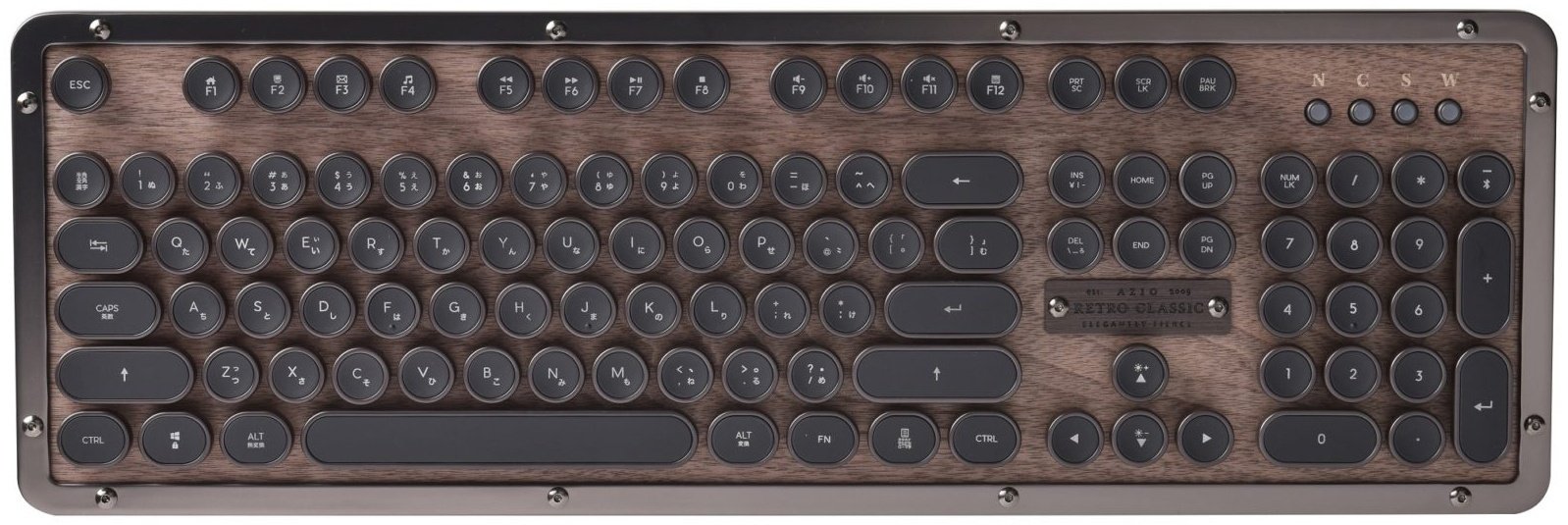 6EM46 AZIO アジオ キーボード レトロクラシック 天然素材を使用したハイエンドキーボード。Azio Retro Classic