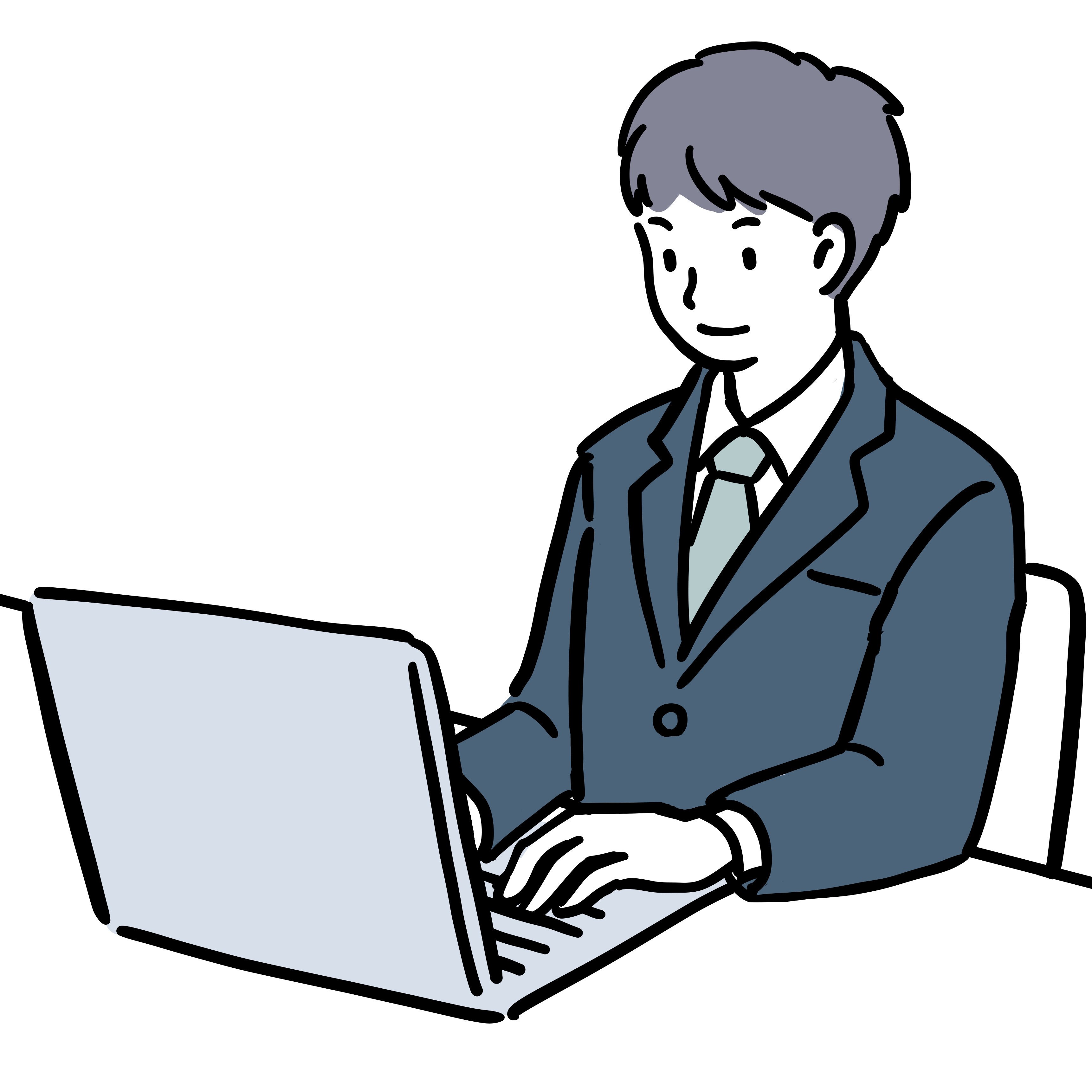 イラスト デスクワーク 配色検討中 Rmia Note