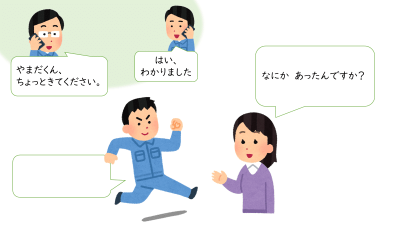 37課 1 受身形 導入 練習イラスト みんなの日本語 直太朗 Note