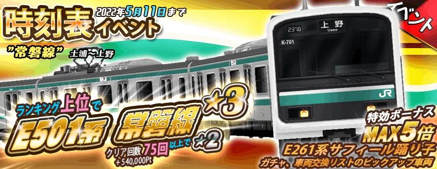 鉄道パークZ】常磐線 時刻表イベント｜Tau6(タウロク)