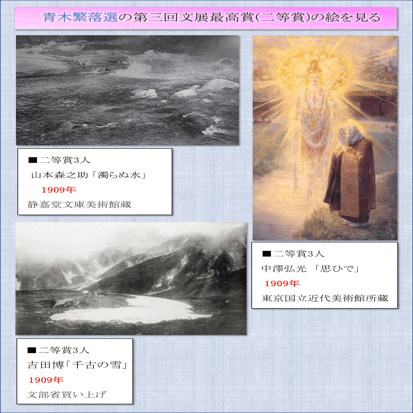 ワタクシ流☆絵解き館その139 青木繁落選！第三回文展はどんな展覧会