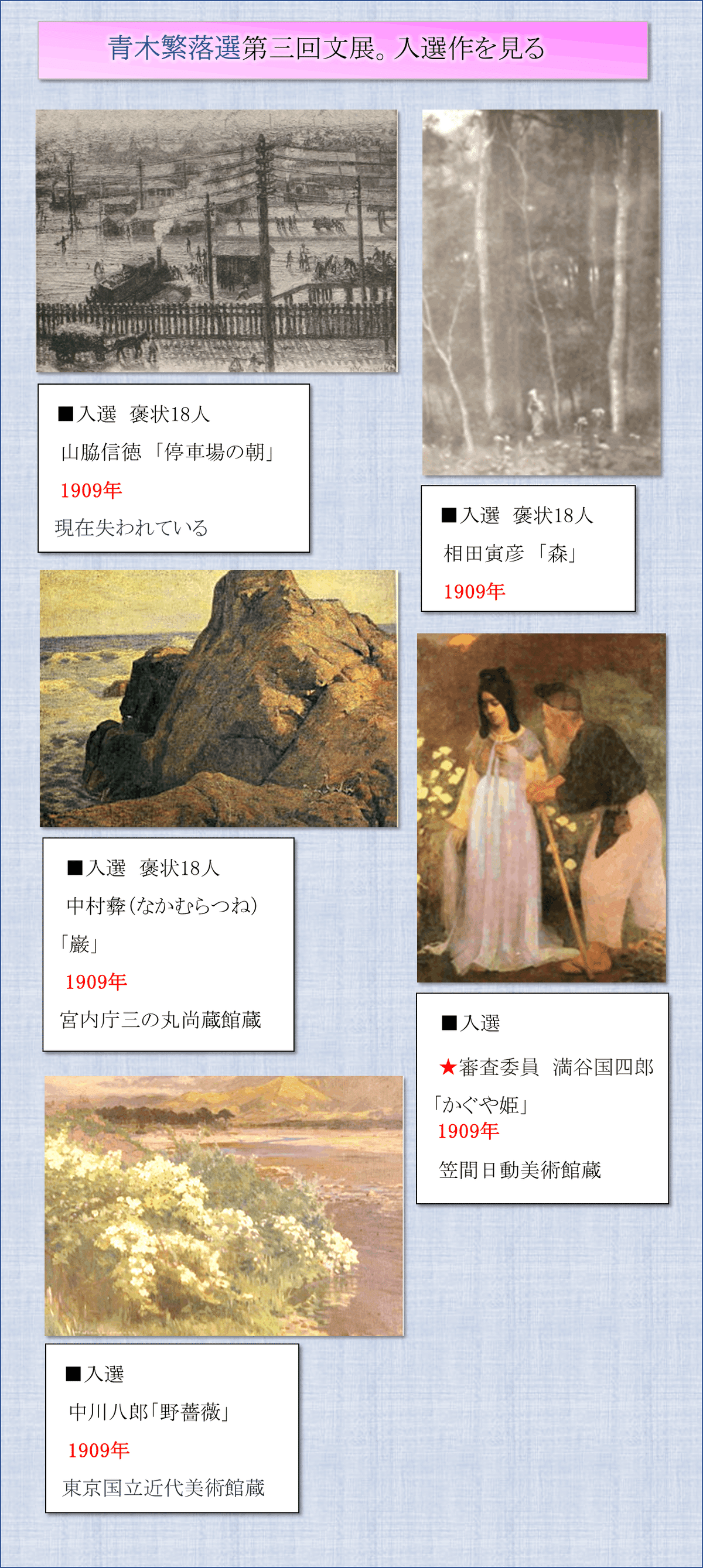 ワタクシ流☆絵解き館その139 青木繁落選！第三回文展はどんな展覧会