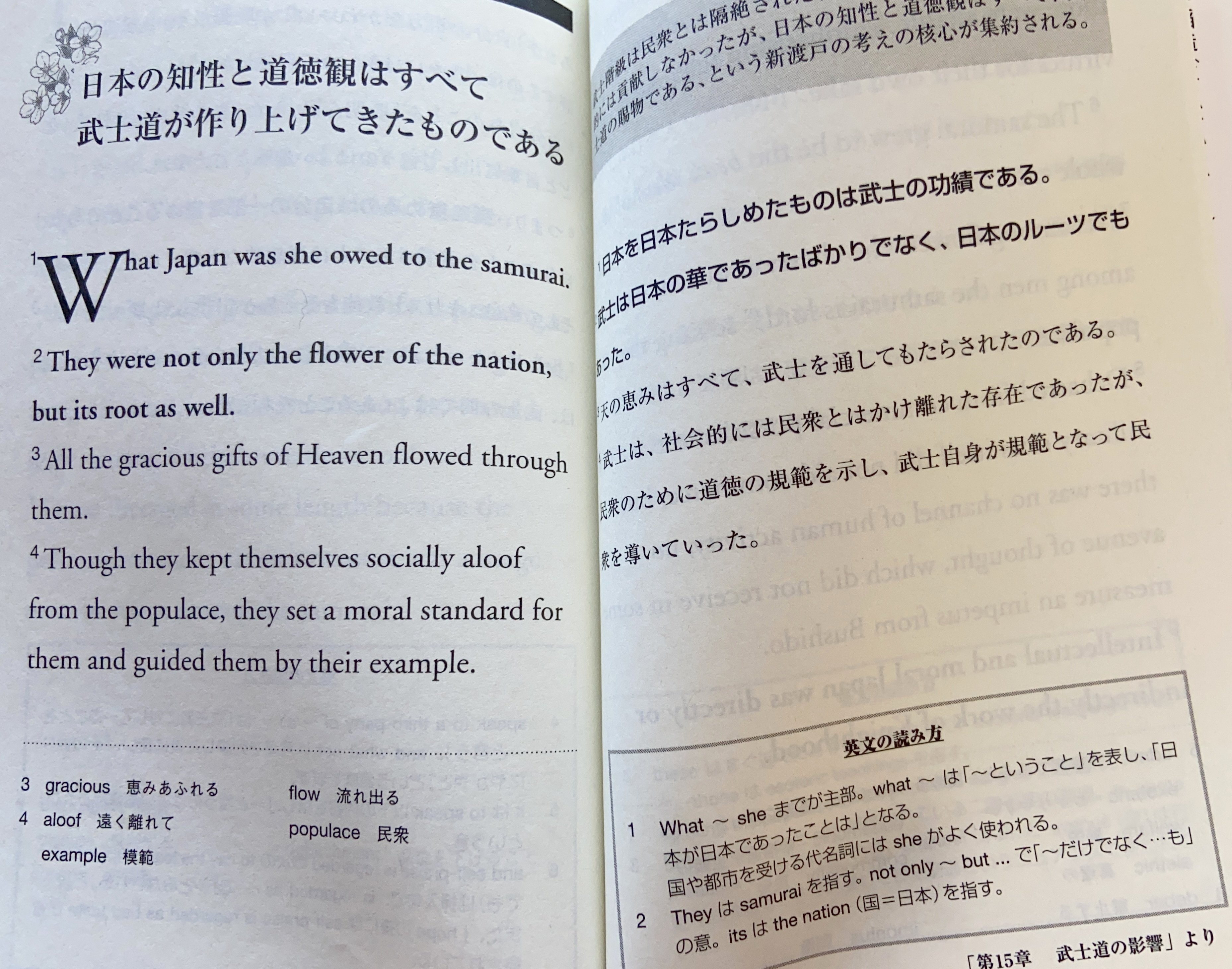 新渡戸稲造の「武士道を原文（英語）で読む」を読んでみた