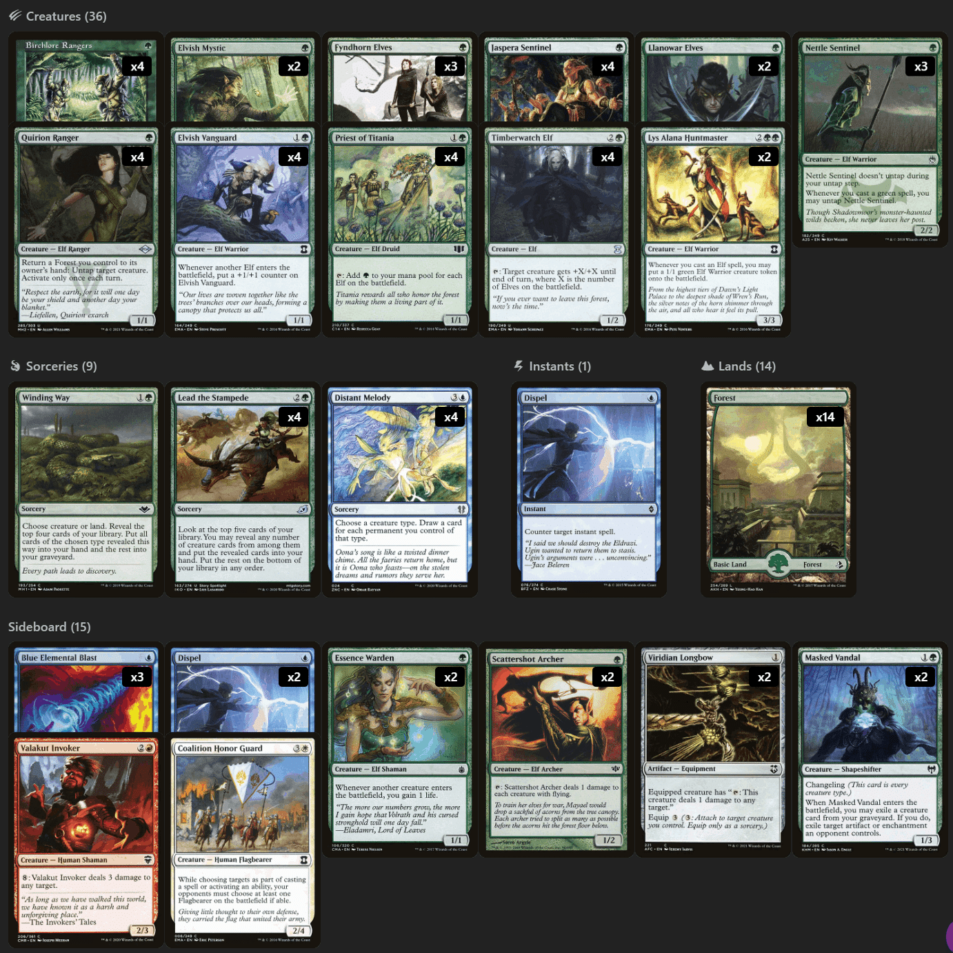 パウパー】エルフのサイドボード 勉強中のメモ書き｜いなば