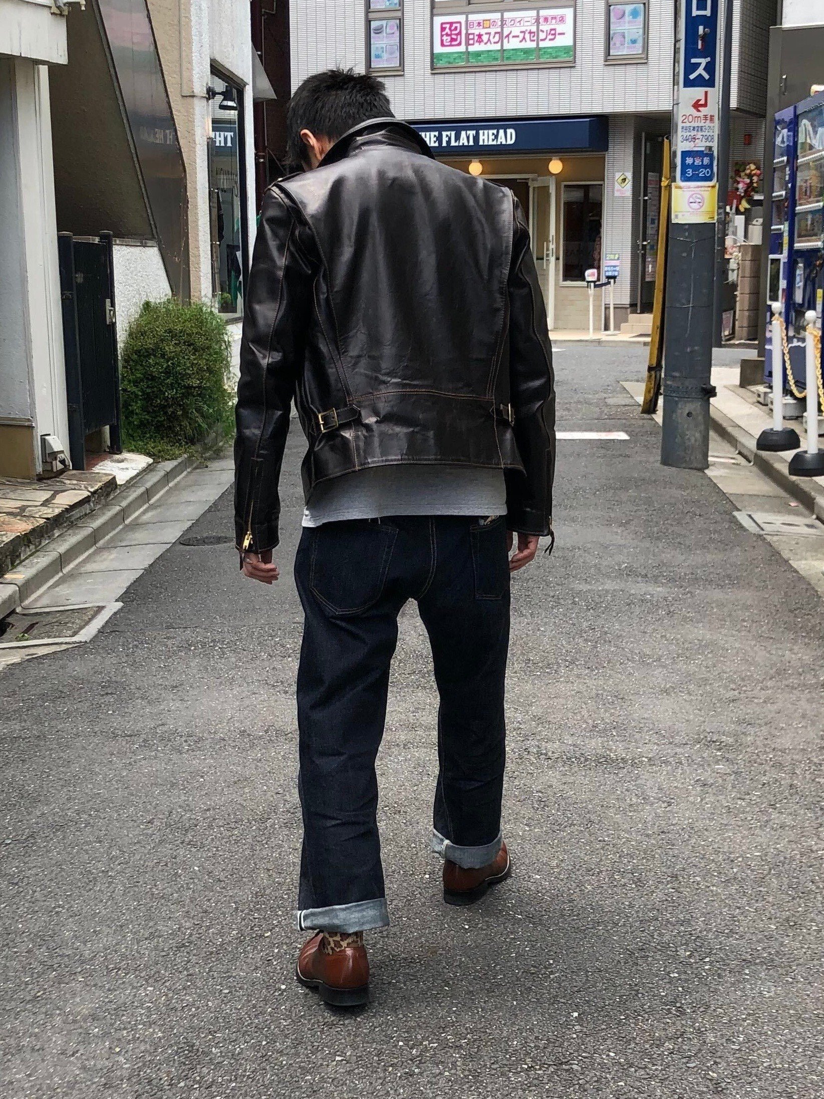 フラットヘッド THE FLAT HEAD ライダースジャケット ダブル