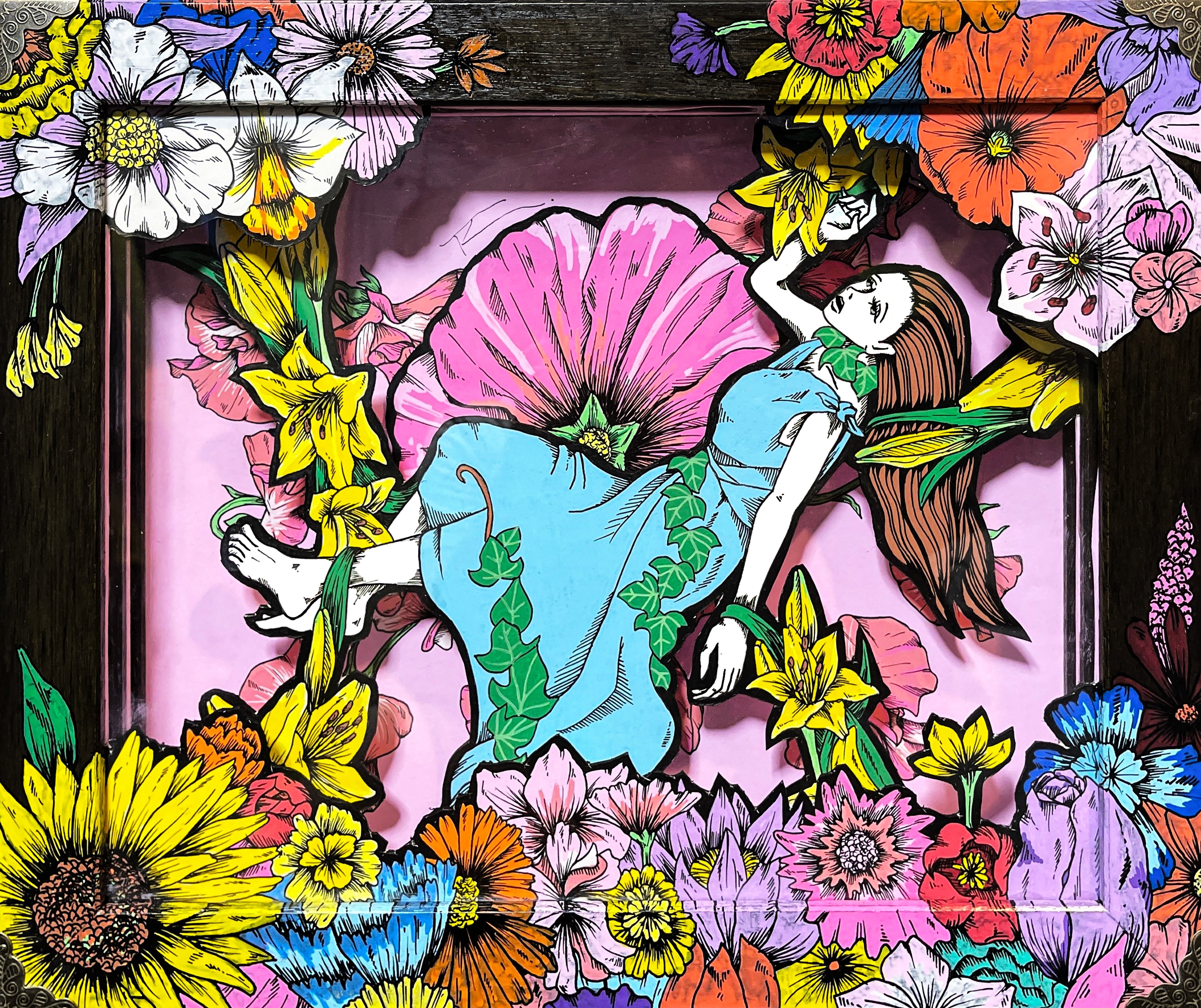 【管GO1033】真作 柳田補 T.yana 鉛筆画 女性画 人物画 額装 管GO1033】真作 柳田補 T.yana 鉛筆画 女性画 人物画 額装