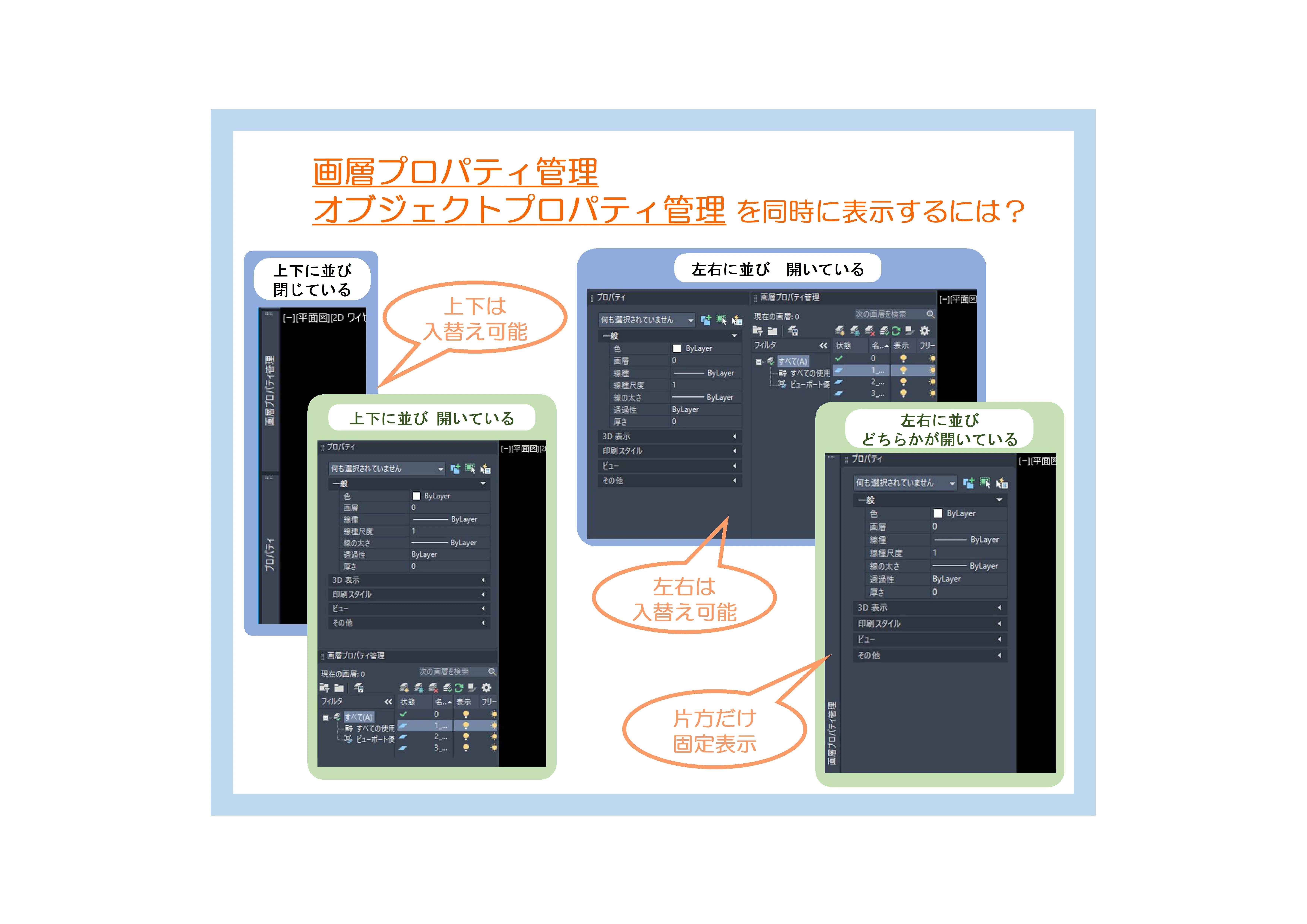 オブジェクトプロパティの表示（AutoCAD）｜cad_operate
