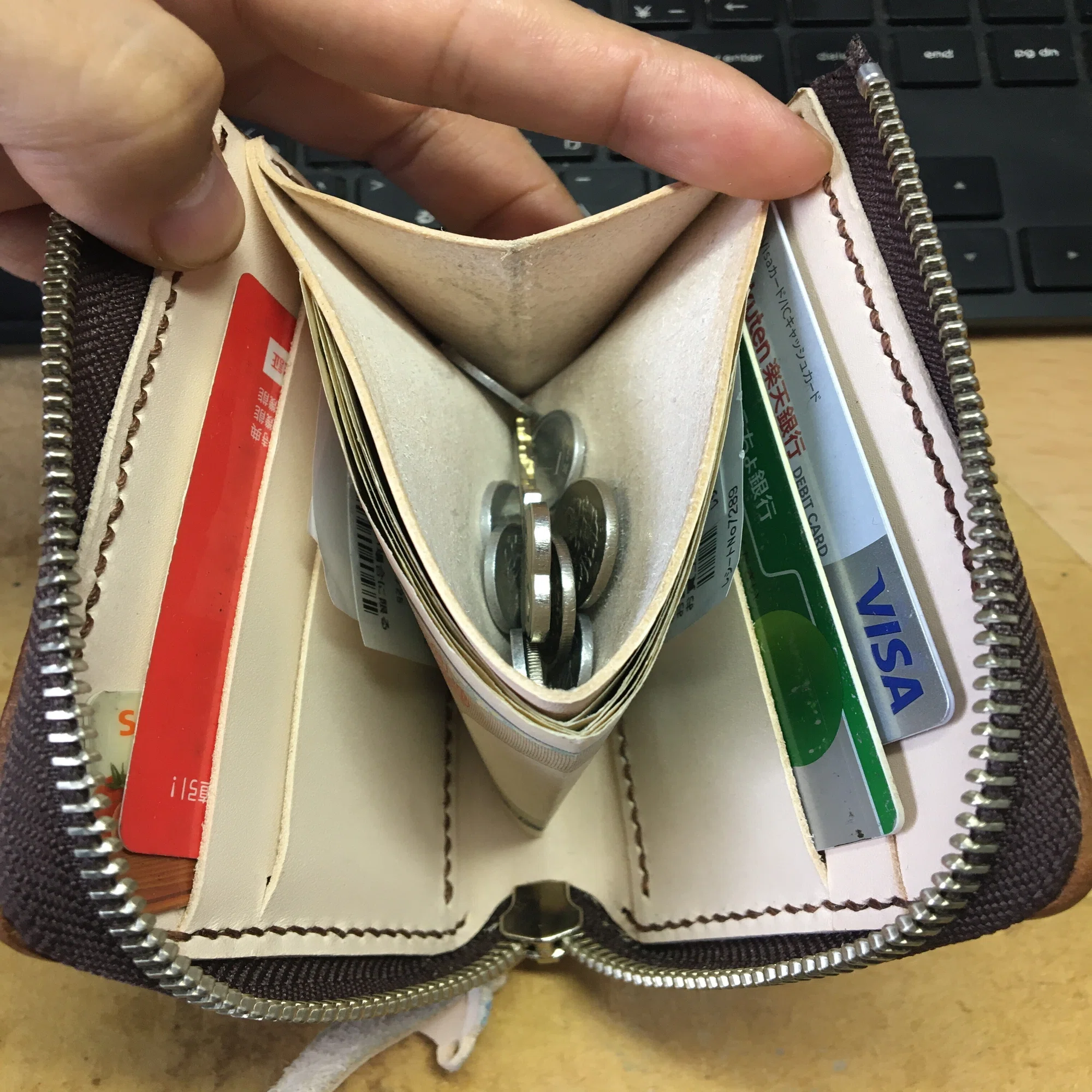 販売OK】レザークラフト用L字ファスナーコンパクト財布の無料型紙を 