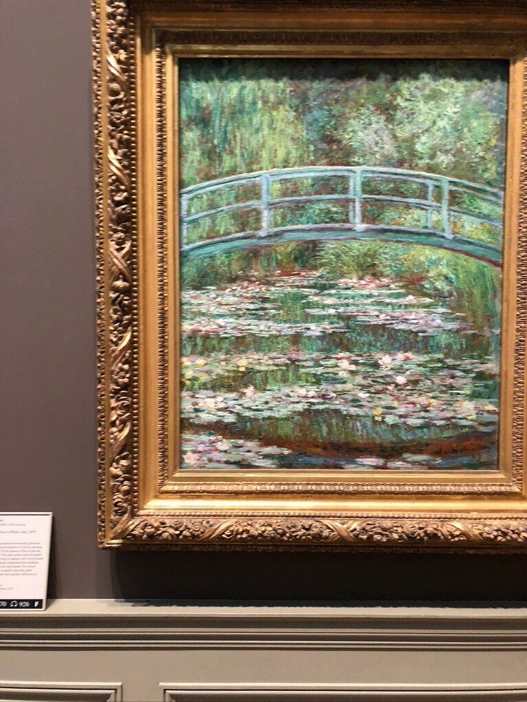 Amazon.co.jp: 秀作 手書き油絵 モネ 睡蓮の池 黄金色 額付 絵画