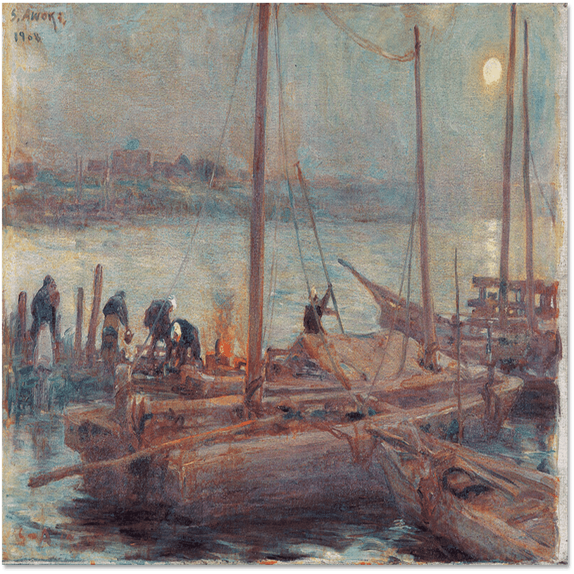 ワタクシ流☆絵解き館その141 青木繁「夕焼けの海」―絵の母胎としての