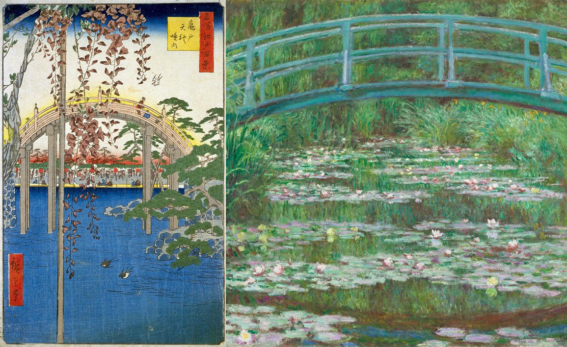 浮世絵 歌川広重 亀戸天神境内 ヴィンテージステンドグラス 珍品 名所