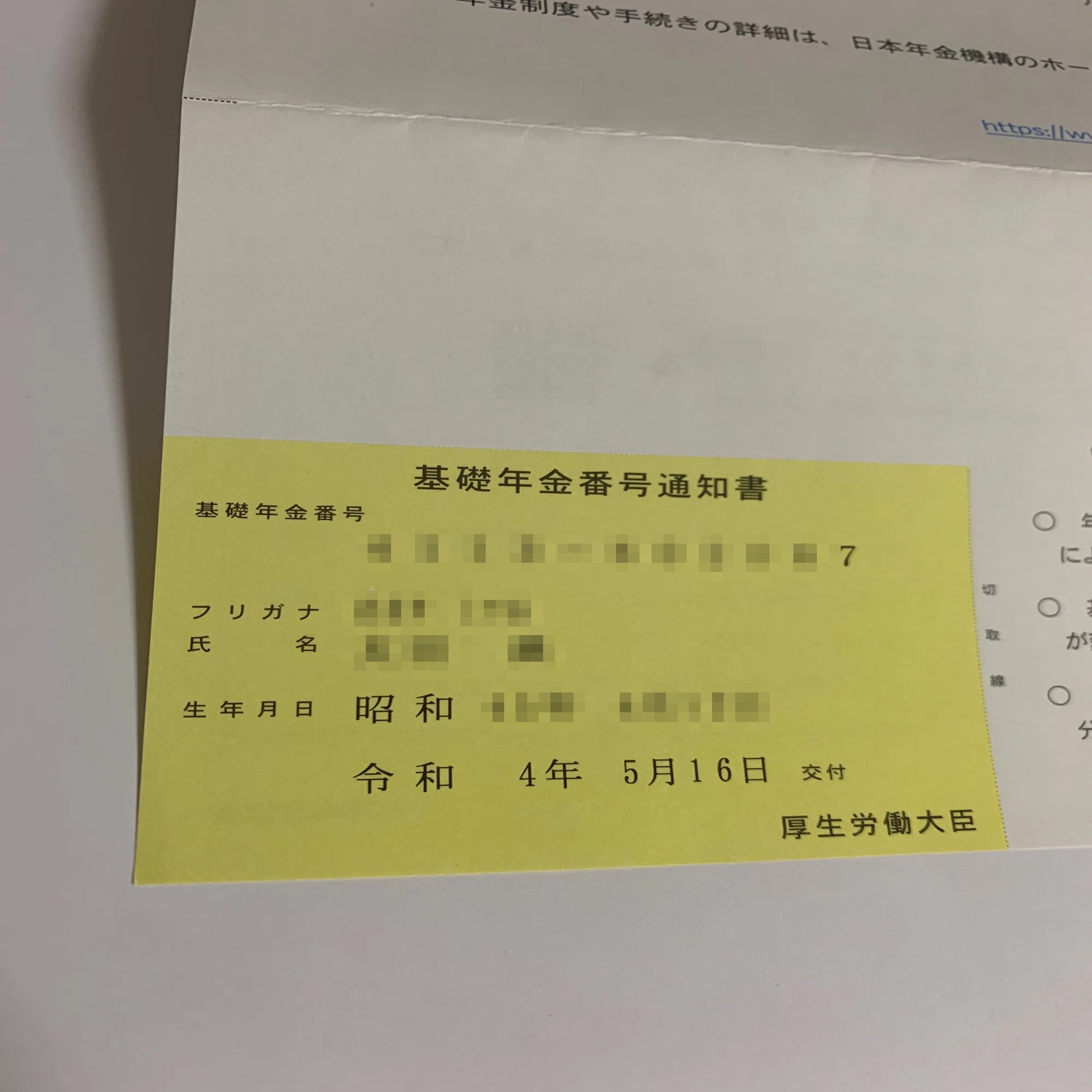 基礎 年金 番号 通知 書