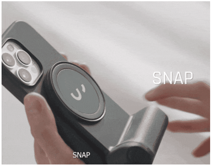 スマホをカメラのようにする】バッテリー内蔵スマホグリップ｜みねいち