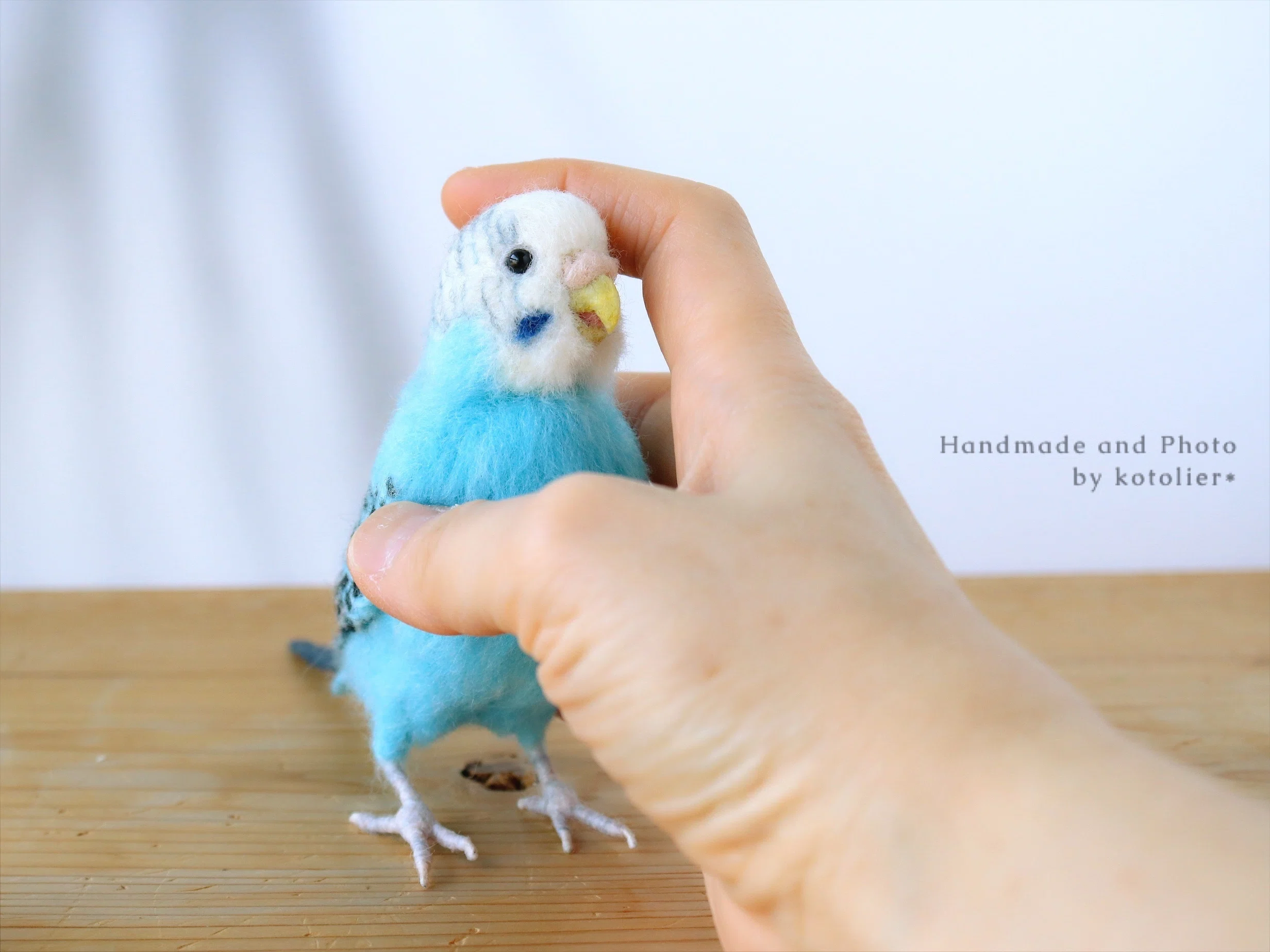 インコ フェルト リアル 羊毛フェルト リアルなセキセイインコさん