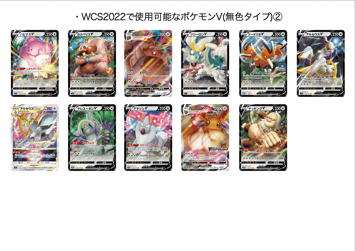 Pokémon World Championships 2022 TCG部門 使用可能カード
