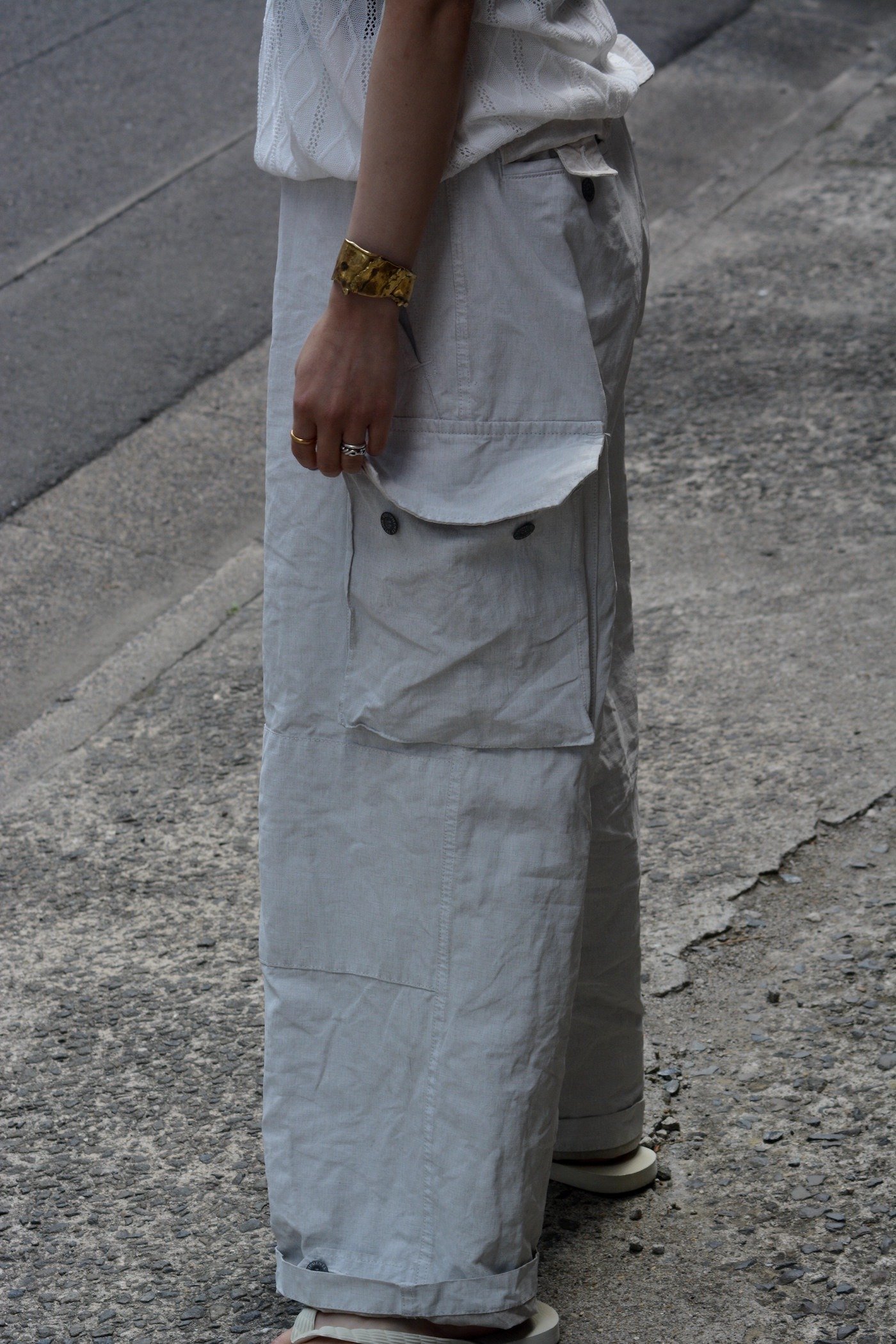 パンツ outil for nariwai PAINT LINEN m-47 パンツ outil for nariwai