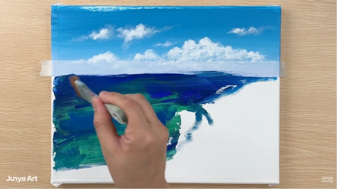 【月夜に輝く海の世界】アクリル画 F6 風景画 絵画 動物画 海の絵 65b30af13c54e93a8e8cca47244987