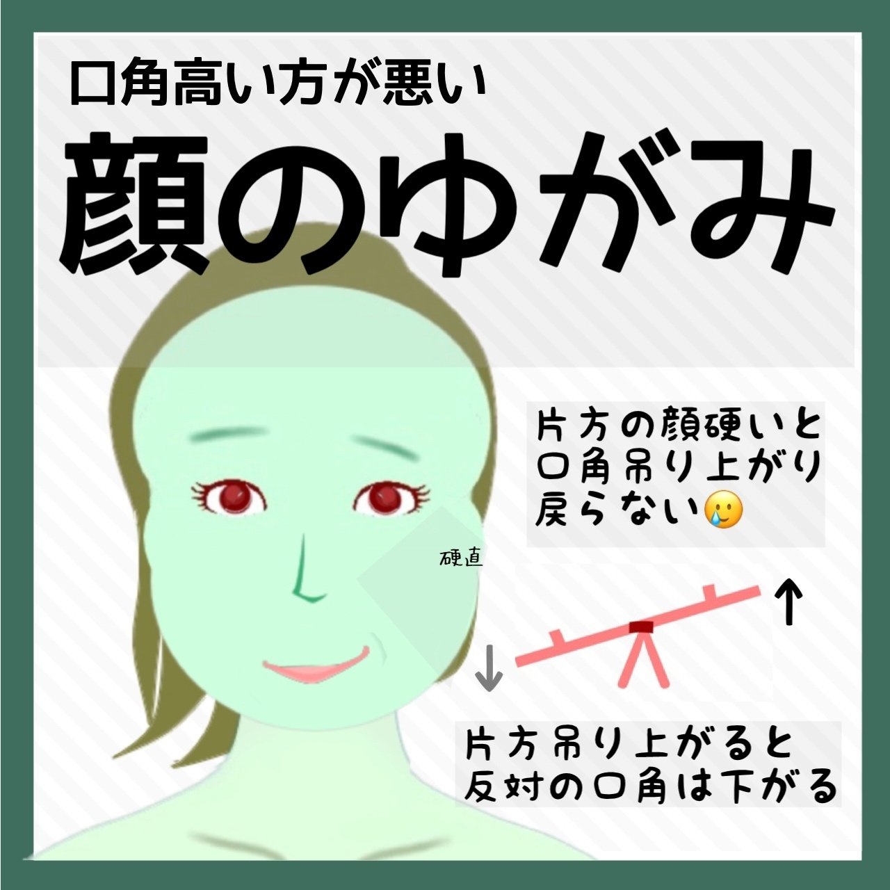 片方の口下がってる顔の歪み お顔の整体師 戸塚哲春 Note