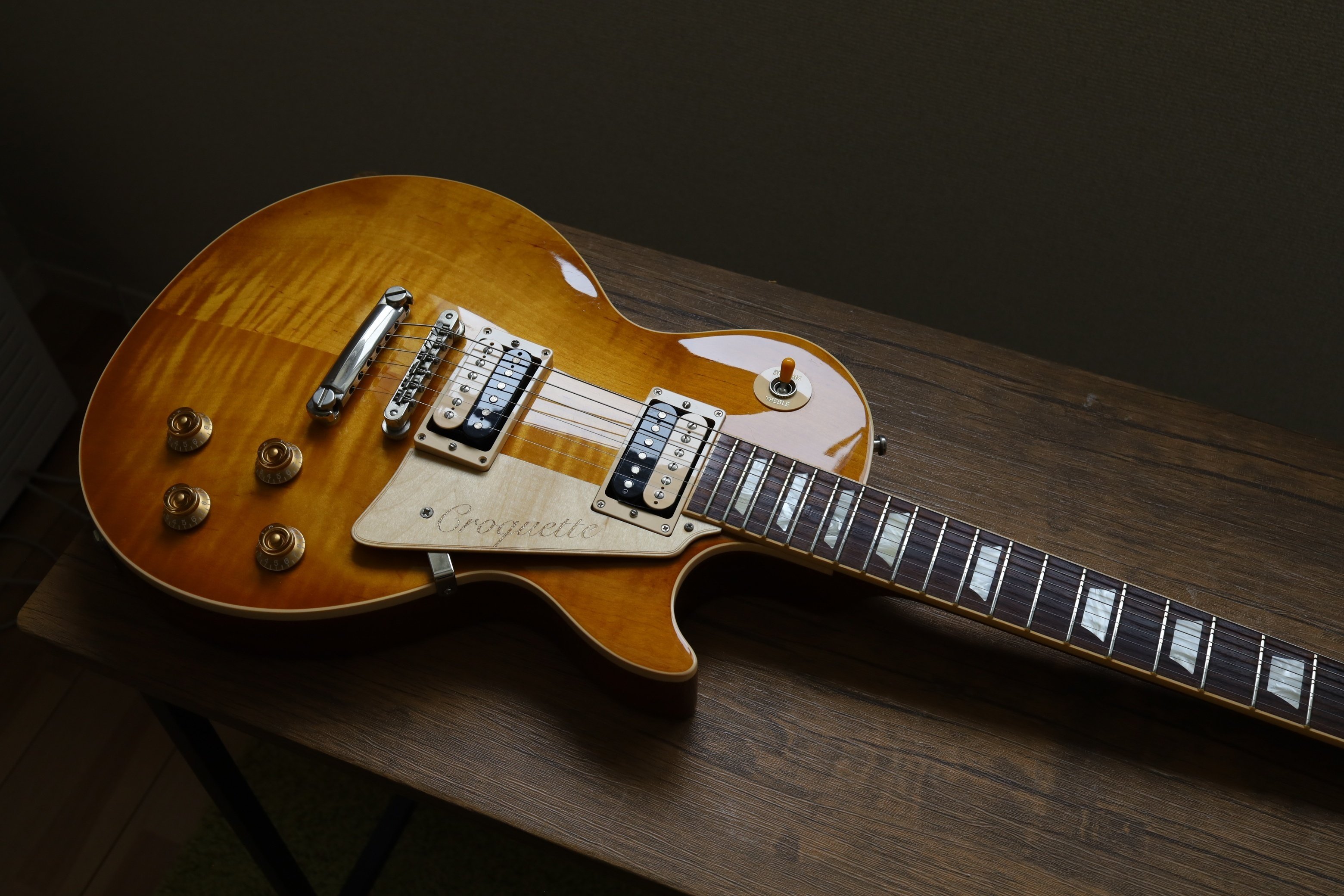 NY ホビー・楽器・アート 新入荷金レスポールガード ゴールデンミラー