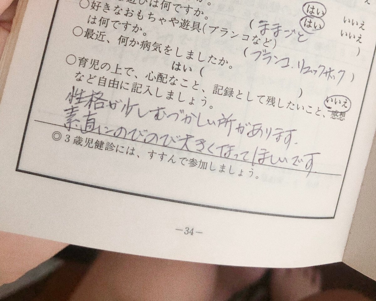 母子手帳の写真。