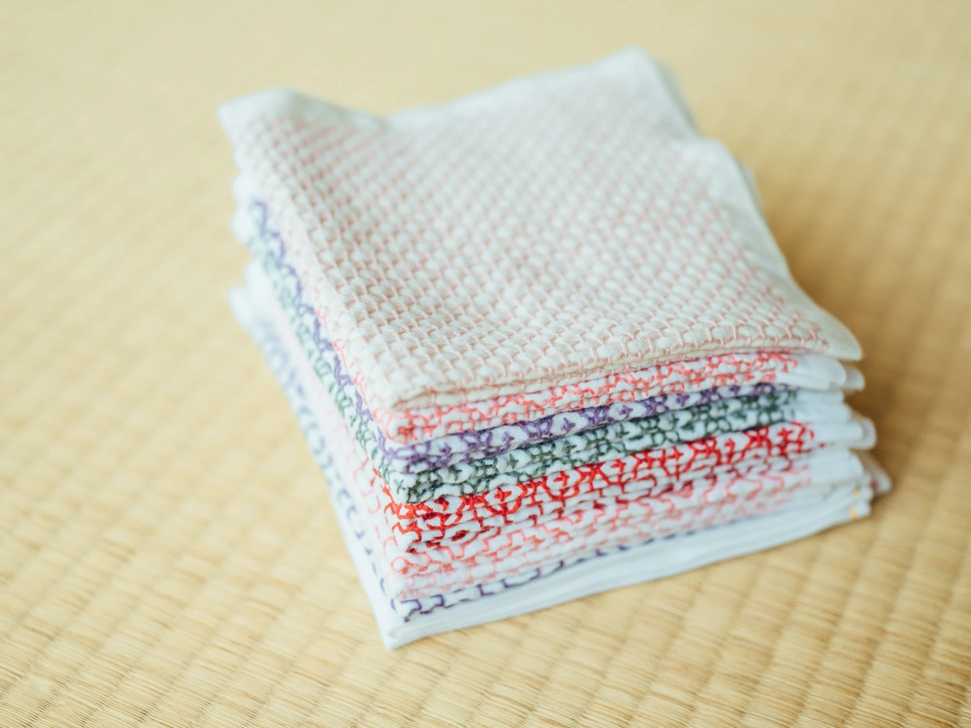 刺し子の花ふきん｜大槌刺し子