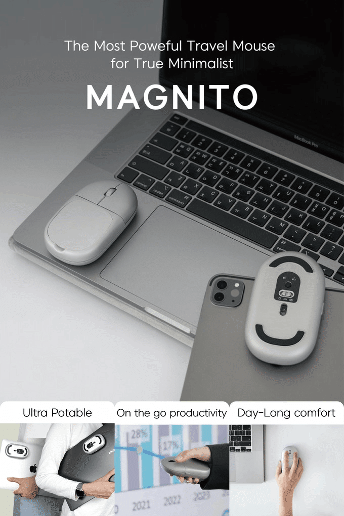 持ち運びに便利なコンパクトノートパソコン フルHD mouse 持ち運びに便利!マグネット吸着するコンパクトマウス|みねいち
