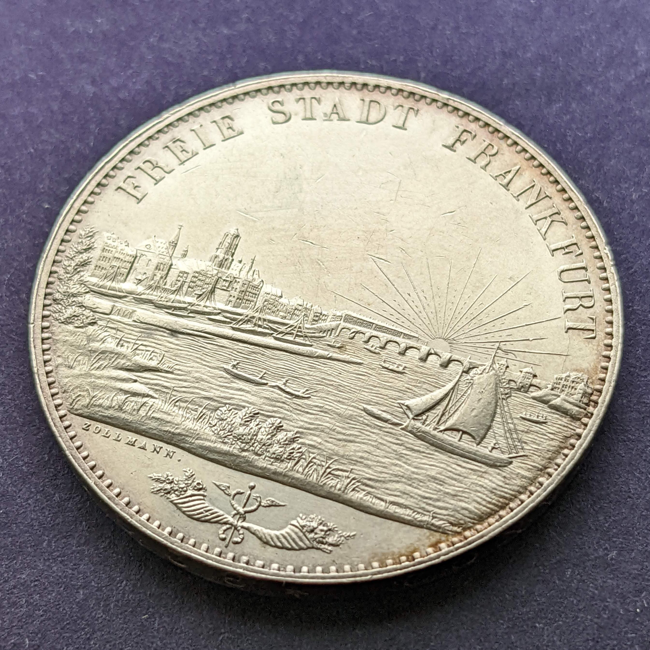 1840年 フランクフルト 都市景観 2ターラー (1840 Frankfurt am Main