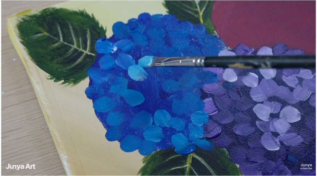 アクリル絵の具で「紫陽花」を描いてみた｜junya_art