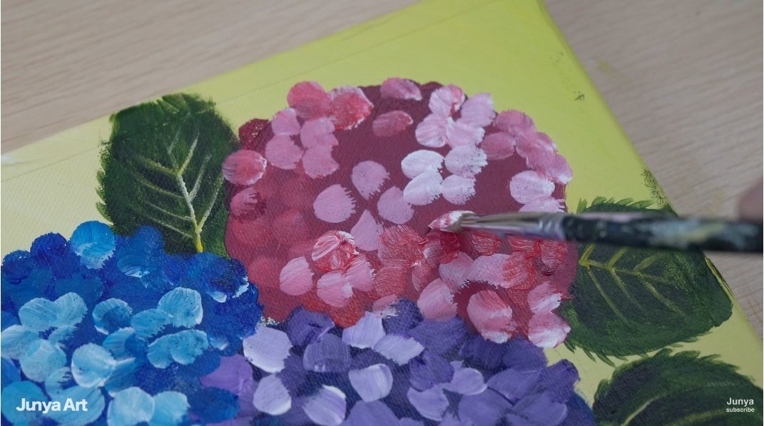 アクリル絵の具で「紫陽花」を描いてみた｜junya_art