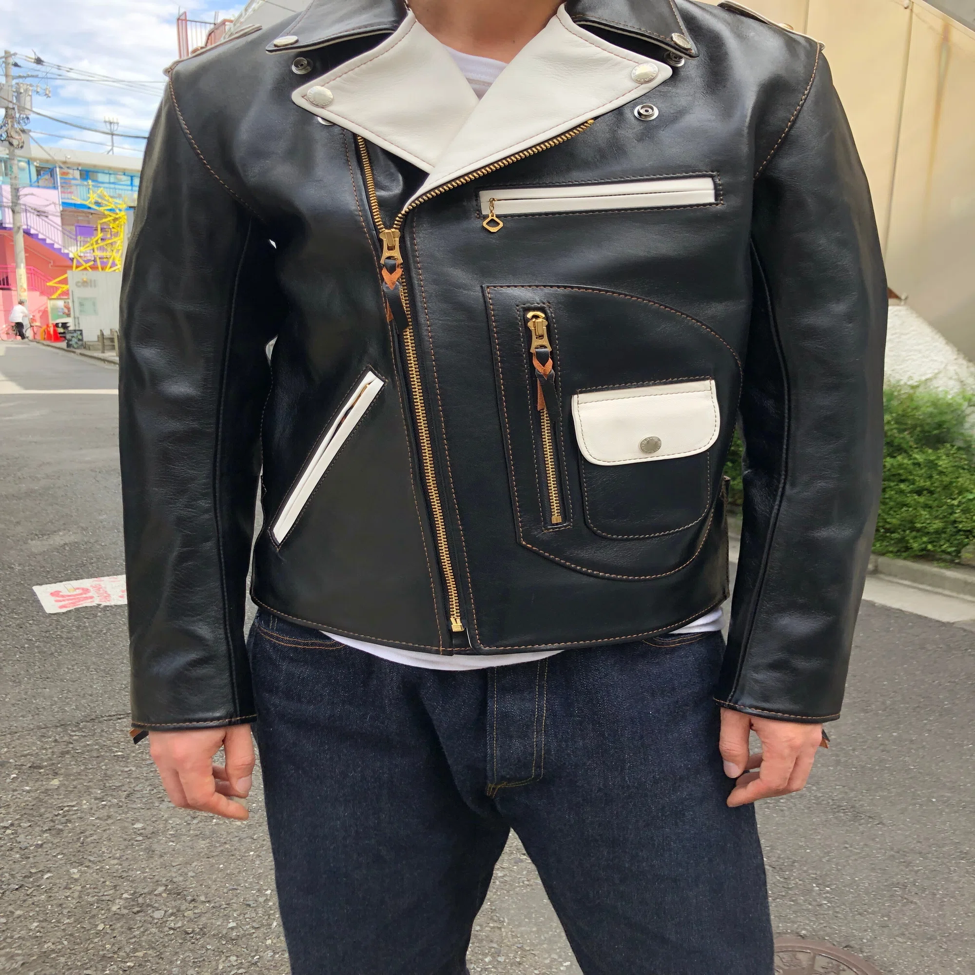 FLAT HEAD 神宮前店】～ホースハイド ツートン ダブルライダース 