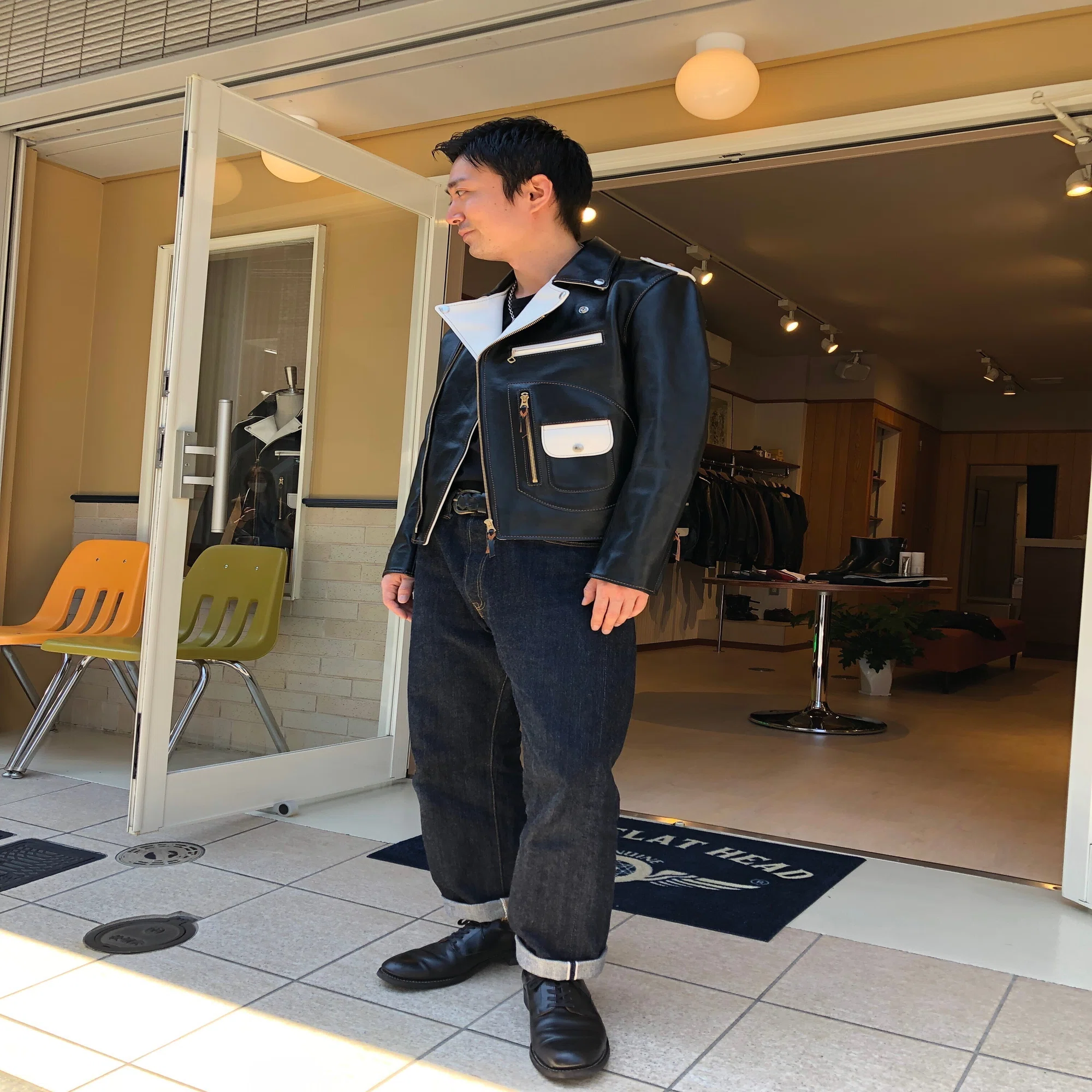 FLAT HEAD 神宮前店】～ホースハイド ツートン ダブルライダース 