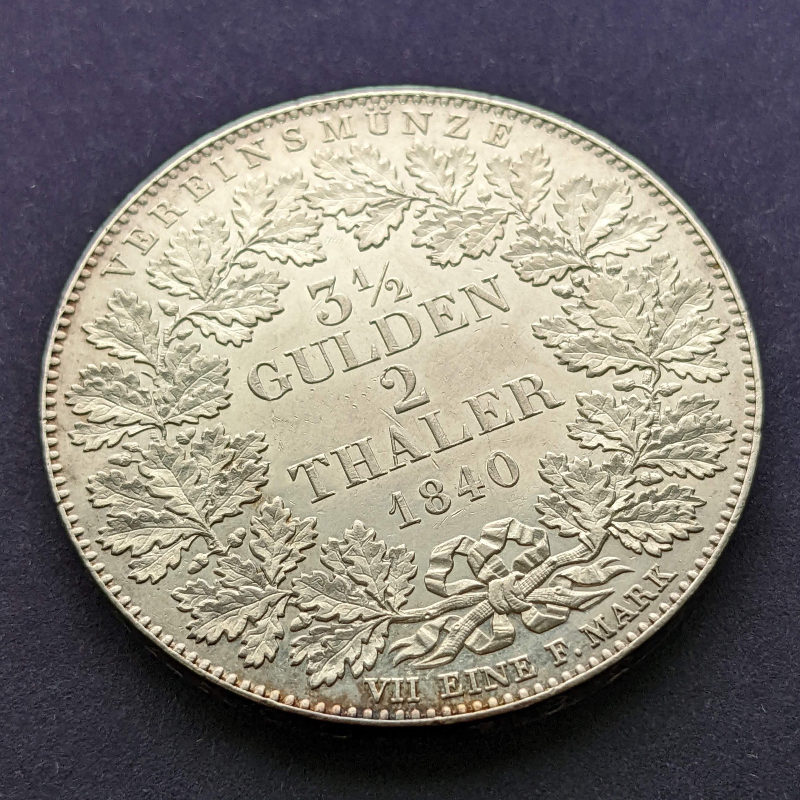 1840年 フランクフルト 都市景観 2ターラー (1840 Frankfurt am Main