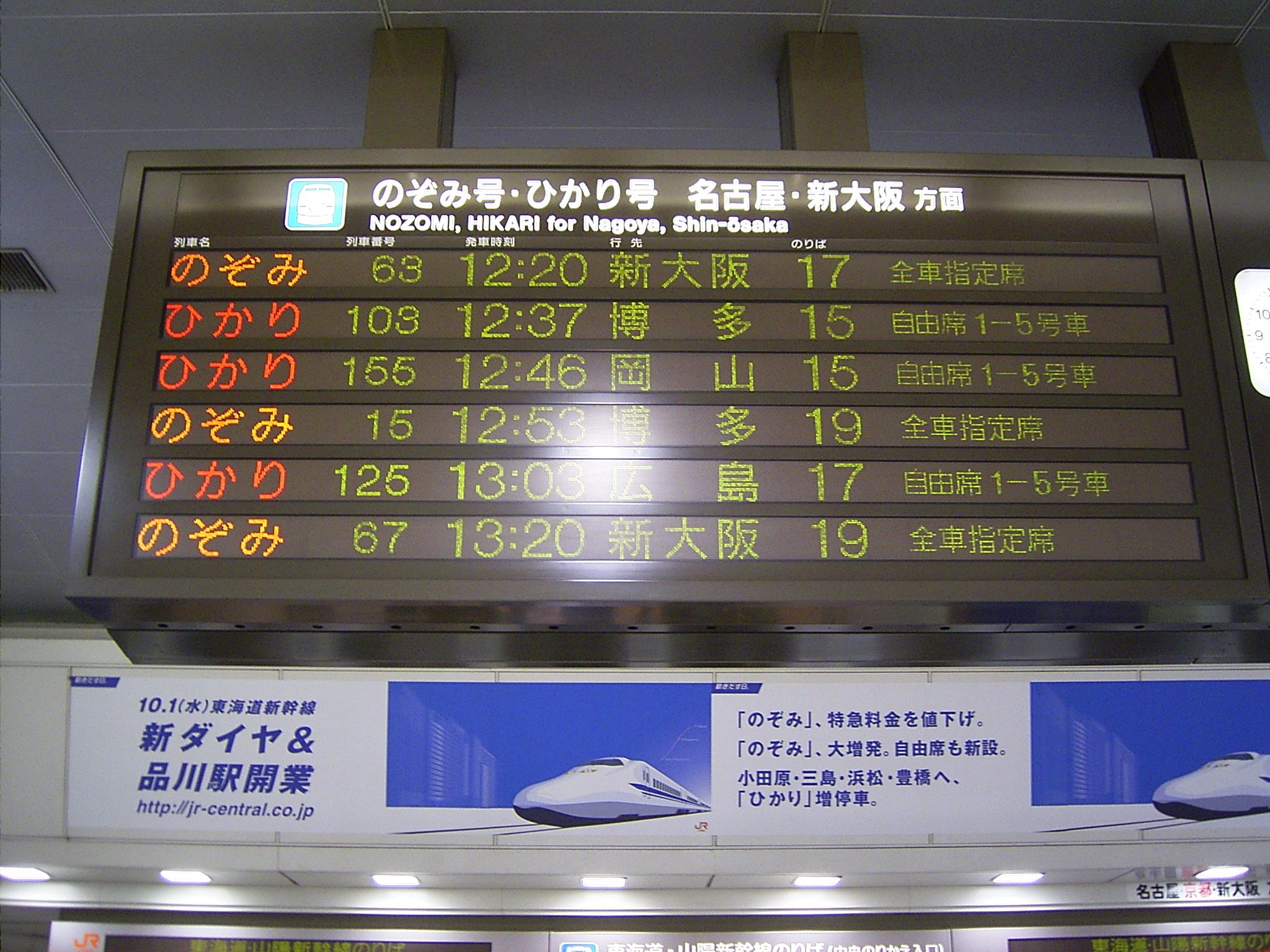 2003年9月29日 ひかり号博多行き｜kema