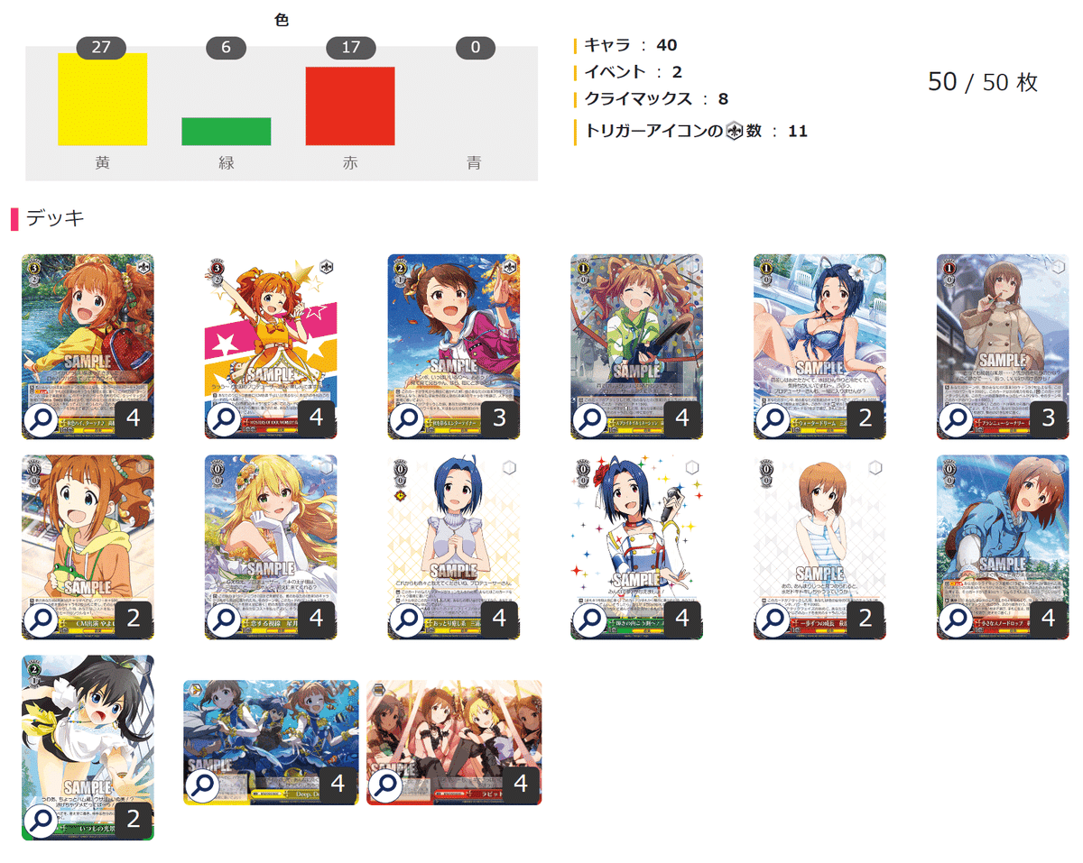 ヴァイス アイドルマスター デッキパーツ WSデッキ紹介】枝扉アイマス【アイドルマスター】|あずま
